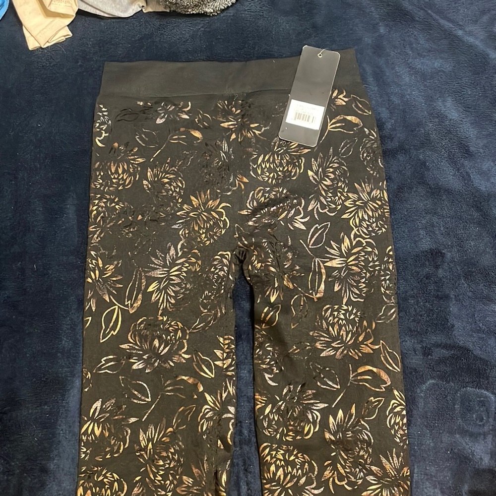 Brand new black metallic printed leggings